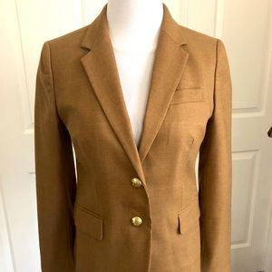 J Crew Size 2 camel wool camel fitted blazer chic